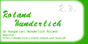 roland wunderlich business card